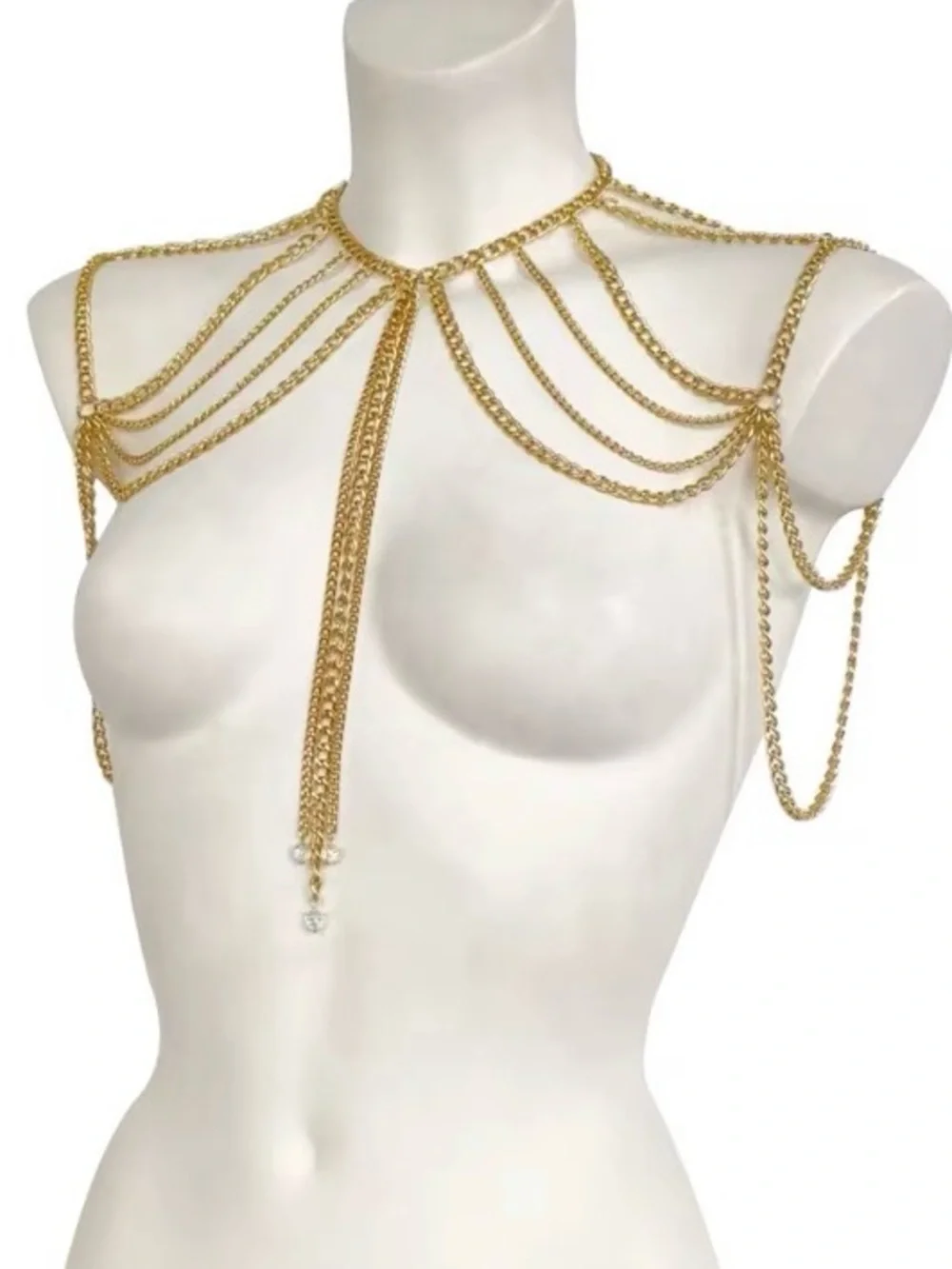Gold Multi-Chain Shoulder Necklace